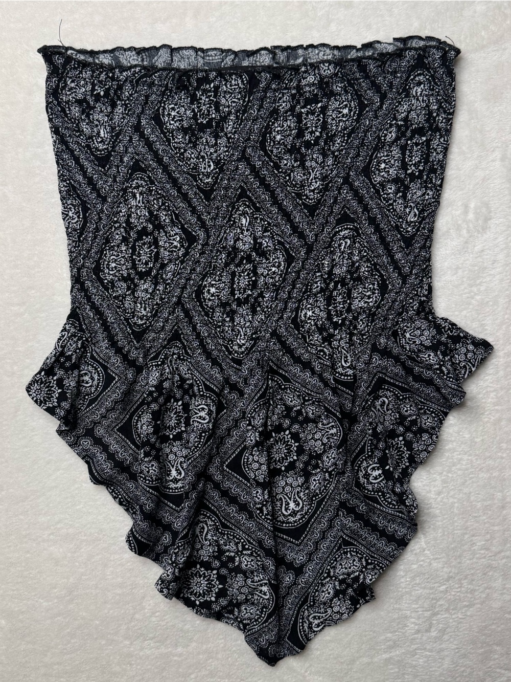New Look Black Paisley Bandana Print Bandeau StraplessTop Brand New size Medium